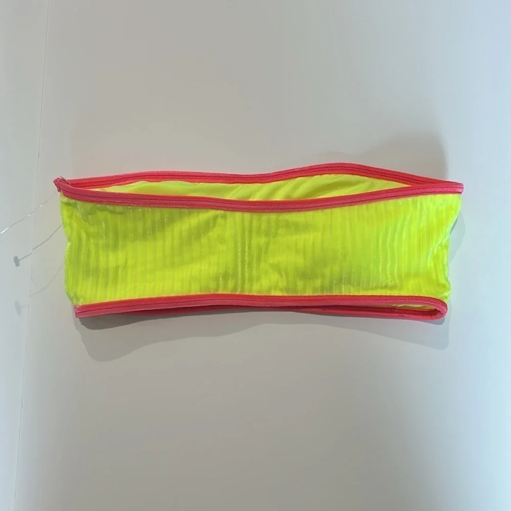 Dippin' Daisy's Fluorescent yellow bikini swim tub top size small new